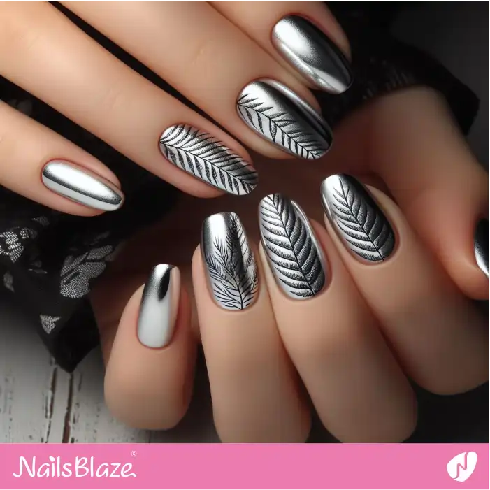 Silver Fern Nails | Nature-inspired Nails - NB1574